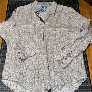 Robert Graham Brown and Blue Patterned Shirt xl
